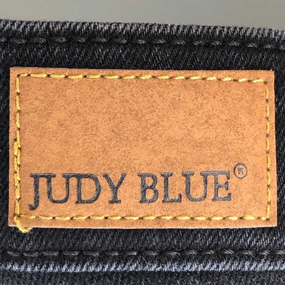 Judy Blue Black Mid-Rise Skinny Distressed Leopard Print Patch 15/32 NWT Stretch - Picture 4 of 8
